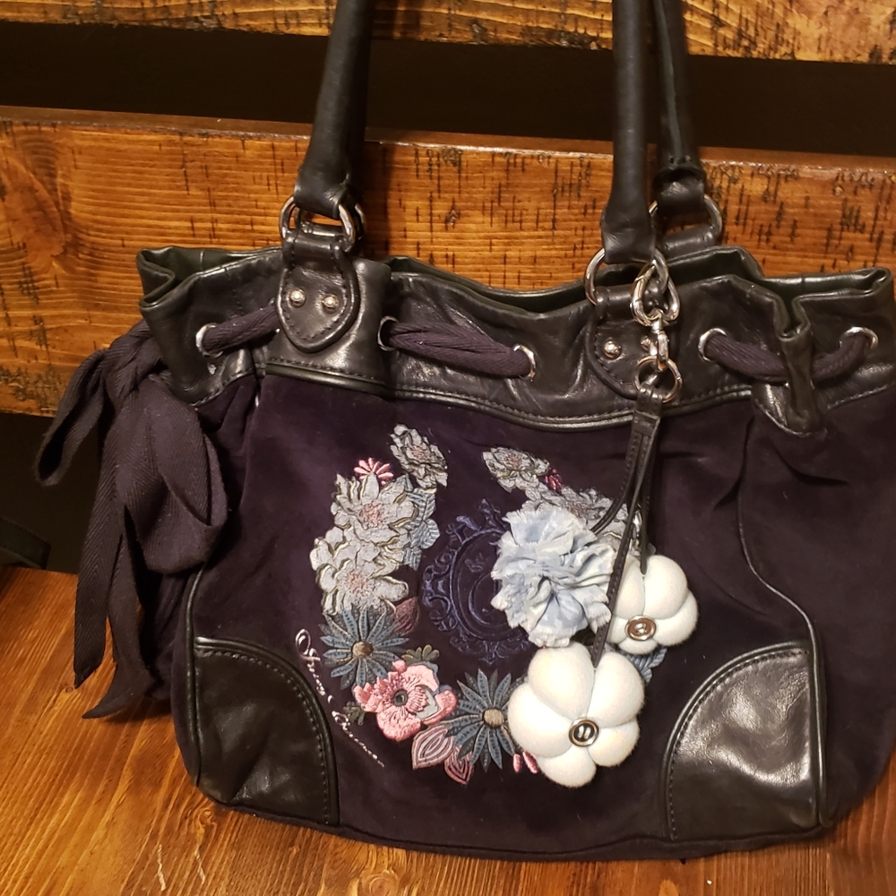 Juicy Couture vintage black velour handbag
